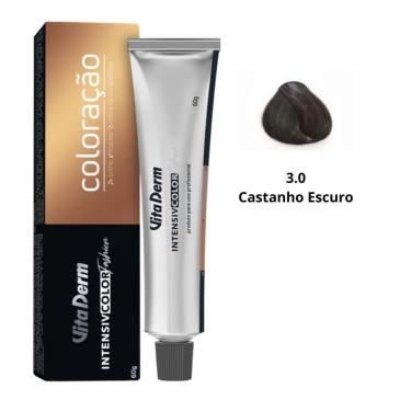 Imagem de 3.0 Castanho Escuro Coloração Creme 60g Vita Derm