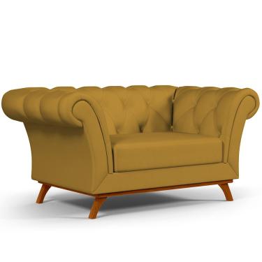 Imagem de Sofá 2 Lugares Para Sala de Estar Império 150 cm D02 Veludo Mostarda C-260 - Lyam Decor