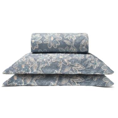 Imagem de Cobre Leito Buettner Casal Microfibra Renove Estampado Paulina 3 Peças Azul