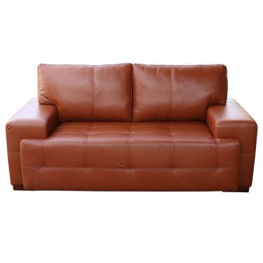 Imagem de Sofá 2 Lugares Sala de Estar Roma 180 cm Couro Conhaque - Gran Belo