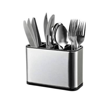 Imagem de Suporte Escorredor De Talher Aço Inox Premium 4 Divisórias