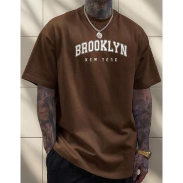 Imagem de Camisa Masculina Brooklyn Algodão Estampada Básic - Hs, Marrom, P