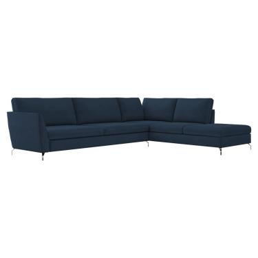 Imagem de Sofá de Canto Chaise Direito 267 cm Olívia Suede Azul - Gran Belo