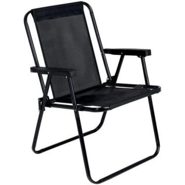 Imagem de Cadeira Alta Mor 2059 Dobrável Aço Carbono, Preto