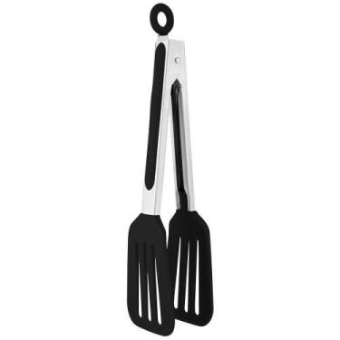 Imagem de Pegador Espátula Em Aço Inox E Silicone Preto - YAAY