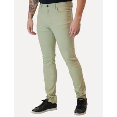 Imagem de Calça Ellus Sarja Color Twill Slim Verde Pistache-Masculino