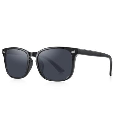 Imagem de Óculos de sol masculinos para mulheres, retrô, moderno, masculino, feminino, clássico, óculos de sol, Armação preta/lente preta, Lens Width: 52 Millimeters