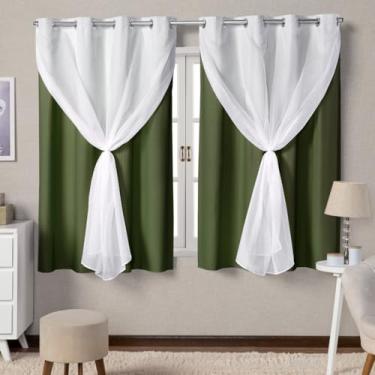 Imagem de Cortina Voil Blackout Corta-Luz - Leve E TranslúCida Para Sala E Quarto(verde)