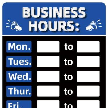 Imagem de Placa de marcação de PVC gravável com placa de horário comercial 20x30