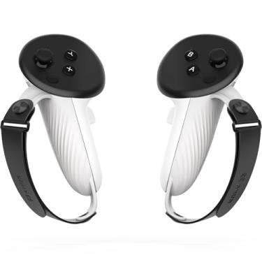 Imagem de AMVR Controller Grips Compatible with Meta/Oculus Quest 3S/Quest 3, Silicone Accessories Non-Slip Handle Cover, Adjustable Soft Hand Strap Fits Small and Medium Hands (Not Fit Official Charging Dock