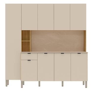 Imagem de Cozinha Compacta 9 Portas 1 Gavetas 201 Cm Pulse Freijo Soft Ktp