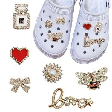 Imagem de Kit 6 Pins Bottons Pingentes para Babuches e Calçados Luxo Metalizados (Love)