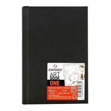 Imagem de Bloco sketchbook canson art book one a4 98 folhas 100g/m2, Preto