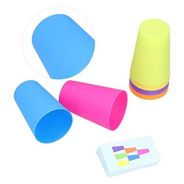 Imagem de Hztyyier Conjunto de Brinquedos para Copos de Nidificação Educacionais Iniciais | Melhorar a Capacidade Rápida | Aniversário ou Natal | 50 Cartas, 12 Xícaras e Sino Incluídos (Empilhamento de taça