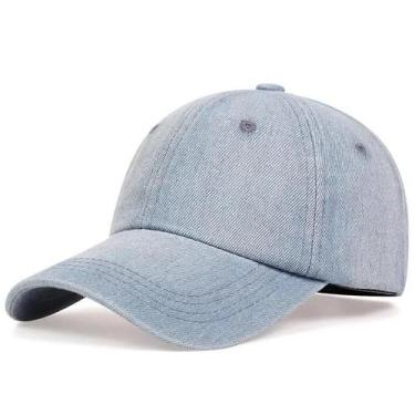 Imagem de Boné de Beisebol Jeans Unissex - Chapéu Casual Ajustável com Proteção 