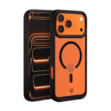 Imagem de Gshield Capa Case Wave Anti-impacto com Cordão de Pulso Incluso, Lateral Antiderrapante, Compatível com Magsafe (Transparente com borda preta, iPhone 17 Pro Max)