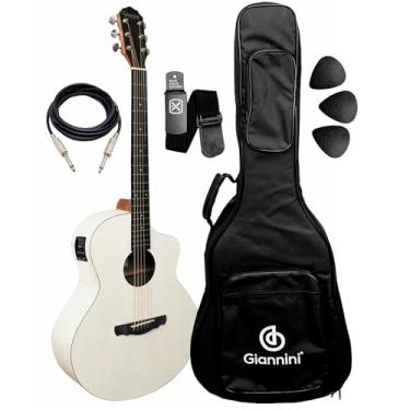 Imagem de Violão Aço Eletroacústico Giannini Acoustik Gjm Com Bag (SWH)