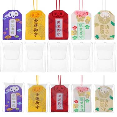 Imagem de 10 peças de amuleto omamori japonês pendurado sachê bênção pingente para carro (cor aleatória)