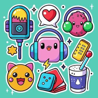 Imagem de Adesivo Infantil Kawai Colorido para Quarto, Caderno e Parede com Estilo Encantador 40x40cm