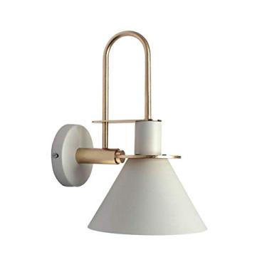 Imagem de CraftThink Arandelas de parede, lâmpada de arandela moderna com sombra de metal cônico, 1 luz E26 para sala de jantar montada na parede para lâmpada de cabeceira sala de estar varanda corredor