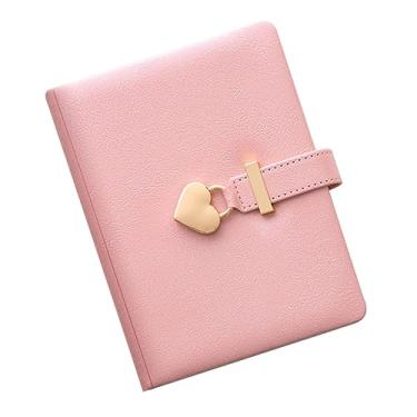 Imagem de PEYNIR Diário diário de capa dura, caderno de viagem, caderno rosa com bloqueio, capa dura, diário, assunto, bloco de notas, diário