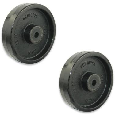 Imagem de Kit Rodas 614 (6 pol) Ferro e Borracha para Rodizio (2 UN) - Menco