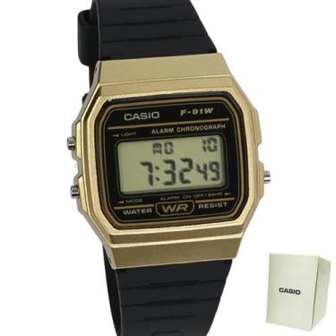 Imagem de Relógio Casio Unissex Digital Preto/Dourado F-91WM-9ADF