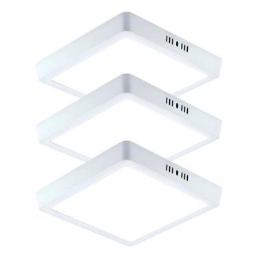 Imagem de Kit 3 Painel Plafon 25W Led Quadrado Sobrepor 25W Bivolt Bra