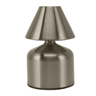 Imagem de Lâmpada de Mesa de Cabeceira Recarregável Regulável Barra de Luz de Mesa Portátil de 3 Cores (Prata)