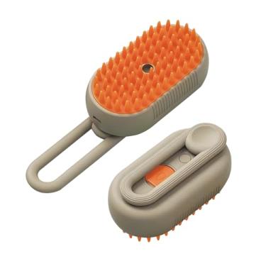 Imagem de Escova para animais de estimação para cães e gatos – descamação com vapor antiestático, alça dobrável e massagem