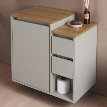 Imagem de Armário de Banheiro Bahamas 1 Porta 2 Gavetas Arenas - Art In Móveis