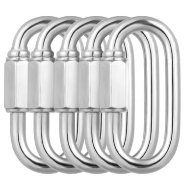 Imagem de Toyvian Conjunto de 10 Mosquetões Com Trava: Mosquetão M5 Em Aço Inoxidável para Escalada, Camping, Caminhadas, Chaveiros E Equipamentos para Atividades Ao Ar Livre
