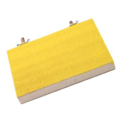 Imagem de BRINQUEDO DE PLATAFORMA DE LIMPEZA DE PÁSSARO PARA PET PAPAGAIO-HAMSTER-ESQUILO DE MADEIRA APARADOR DE PREGOS DESCANSO SUPORTE DE PONTO DE DESCANSO VERMELHO E AMARELO 9 * 13CM