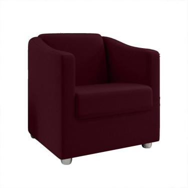 Imagem de Poltrona Decorativa Tilla Suede Pés Cromado Marsala