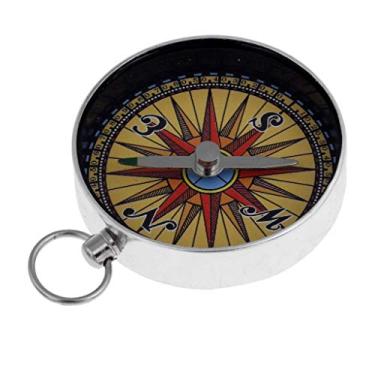Imagem de barenx Compasso esportivo chaveiro anel bússola ao ar livre portátil acampamento caminhada