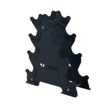 Imagem de KiBcsLic Suporte para halteres de 4 níveis, básico e compacto, para armazenamento estável de pesos, ideal para treinos em casa, academia e fitness.