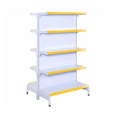 Imagem de Gôndola Prateleira Supermercado 5 Níveis 40x30 New Plus 1,70m Central Inicial Amarelo Sa Gôndolas