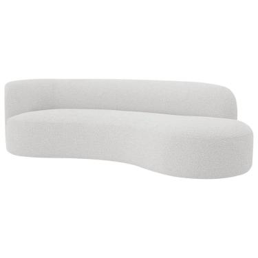 Imagem de Divã Recamier Orgânico Tokyo 200cm Lado Direito Bouclé - Amarena Móveis Cor Branco