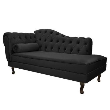Imagem de Diva Recamier Diana 130Cm Lado Direito Suede - Amarena Móveis Cor Preto