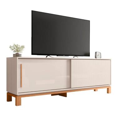 Imagem de Rack Bancada Para Tv 65 Pol 180cm Lucca Off White/freijó C01 - Mpozenato