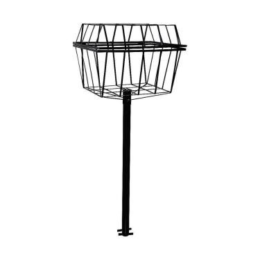 Imagem de Lixeira De Rua Calçada Cesto Fundo E Tampa Preta 140x60x45cm.