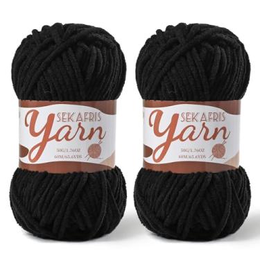 Imagem de Pacote com 2 fios de veludo fofos para crochê, cobertor de bebê macio para crochê, fios amigurumi de 100 g, fios de crochê de chenille de pelúcia, fio de quebra-cabeça para artesanato de tecelagem de