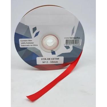 Imagem de Fita de Cetim Simples 10mm N°2 com 50 Metros - UNIDADE - Escolha a Cor (VERMELHO C1056)