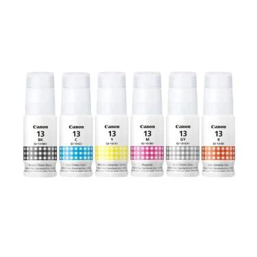 Imagem de Kit 6 Cores Tinta Canon Gi-13 Gi13 autêntico Para Impressora Mega Tank G510 G610 G-510 G-610 6x60ml