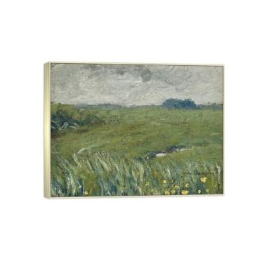 Imagem de BMZFYBS Famosa imagem de paisagem de arte de parede - impressões em tela - pastagem-quadro prata para sala de estar banheiro decoração de casa 70 x 90 cm 27 x 35 pol