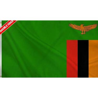 Imagem de HVATLTL Bandeira de barco da Zâmbia com 3 camadas dupla face, 30 x 45 cm, nylon 220D resistente, cores vivas, bandeiras náuticas da Zâmbia com 2 ilhós de latão para barco, quadriciclo, caminhão