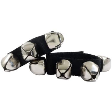 Imagem de Auvotuis 2 peças de gatilhos ajustáveis de sinos de pulso de mão, sinos de tornozelo de pandeiro musical, instrumentos musicais para lembrancinhas de festa, decoração, educação, dança, performance de