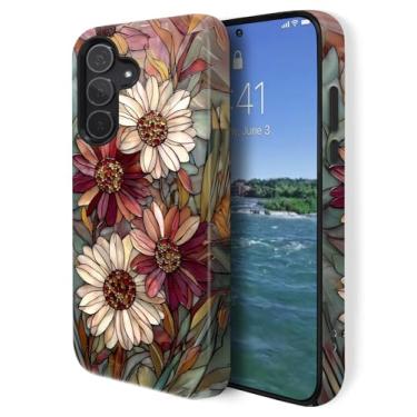 Imagem de GUYBFADFG Capa compatível com Samsung Galaxy A36 5G, capa de telefone resistente à prova de choque de camada dupla, flores românticas