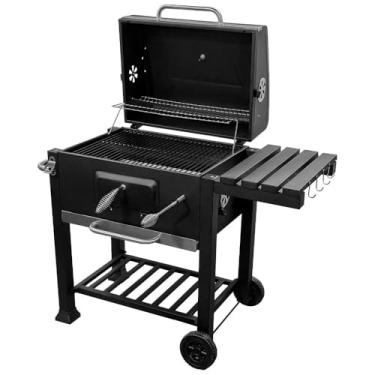 Imagem de Churrasqueira Móvel Americana a Carvão com Prateleira Lateral
