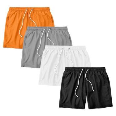 Imagem de Kit 4 Shorts Bermuda Masculino Tactel Liso Praia Academia-Masculino